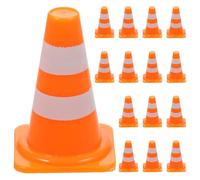Veemoon 80pcs Mini Traffic Cones: Mini Plastic Traffic Cones Road Signs Roadblock Toys - Simulation Scene Props for Sand Table Engineering Construction