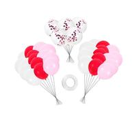 Veemoon 80pcs Valentine's Day Balloon Decoration Kit Aluminum Foil Heart Balloons Red Pink White Latex with Pink Glitter for Wedding Party Bridal Shower Festival Decor