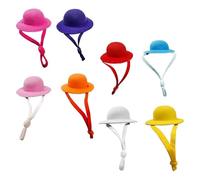 Veemoon 8pcs Adjustable Chicken Hats Set for Small Pets, Colorful Adorable Poultry Accessories Including White, Light Blue, Yellow, Red, Purple, Rose Red, Pink, Orange - Suitable