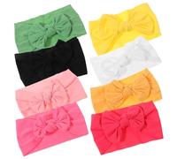 Veemoon 8pcs Bowknot Headbands Elastic Hair Bands for Newborns Red Yellow Green Pink Orange Rose Red Adorable Hair Accessories