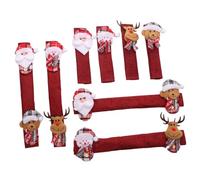 Veemoon 8pcs Christmas Refrigerator Handle Covers Santa Clause Kitchen Decoration Prevent Cold Touch Easy to Clean Festive Appliance Accessories for Holiday Style