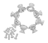 Veemoon 8pcs Clear Mini Knobs for Cabinets and Furniture Ergonomic Spherical Plastic Pull Handles for Kitchen Bathroom Wardrobe Comfortable Grip and Modern Elegant Design