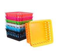 Veemoon 8pcs Colorful Small Plastic Basket for Desk Organization Stackable Crayon Pencil Containers Multipurpose Desktop Organizer for Office Classroom Storage