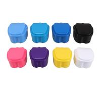 Veemoon 8pcs Denture Storage Box Leakproof Portable Denture Soaking Container Case for Brace Retainer Case False Teeth Storage Travel