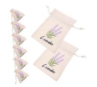 Veemoon 8pcs Embroidered Canvas Storage Bags Drawstring Pouches for Jewelry Small Reusable Sachet Bags Embroidery for Closet Organization and Wrapping