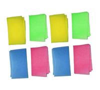 Veemoon 8pcs Exfoliating Long Shower Back Scrubbers Bath Towels for Adults Multi-color Yellow Green Blue Pink Creates Bubbles Stimulates Skin Circulation for Cellulite Massage and Daily