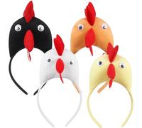 Veemoon 8pcs Funny Chicken Headband, Party Rooster Hat Cute Chick Hair Hoop Fluffy Animal Hair Band Chicken Cosplay Costume Hat for Adult Kids Easter