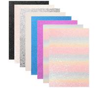 Veemoon 8pcs Glitter Fabric Ironing Paper, Faux Leather for DIY