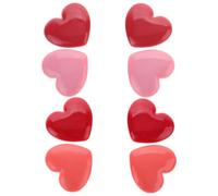 Veemoon 8pcs Heart Shaped Refillable Lipstick Holder with Mirror Plastic Cosmetic Box for Pressed Powder and Eyebrow Powder, for Makeup Wherever and Whenever