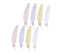 Veemoon 8pcs Leaf-shaped Metal Props Decorative Ornaments for Tabletop Jewelry Display and Party Photo Booth Random Color
