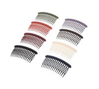 Veemoon 8pcs Matte Insert Hair Combs for Women Hair Accessories Elastic Side Bangs Fixation Clips Dark