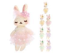 Veemoon 8pcs Mini Stuffed Bunny Set with Net Yarn Skirts, Cloth Plush Ballet Rabbit Dolls in Yellow, Green, Pink, Purple - Adorable Tiny Stuffed Animals for ’ Party Favors