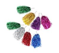 Veemoon 8pcs Mixed Color Glitter Cheerleading Poms with 30g Handle, Cheer Squad Sports Game Props and Gymnastics Dance Accessories for Team Performances Random Color