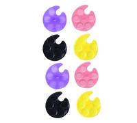 Veemoon 8pcs Mixed Color Mini Nail Art Ring Tray Manicure Palette Nail Polish Mixer