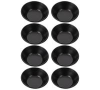 Veemoon 8pcs Nonstick Mini Egg Tart Molds Small Round Tart Pans for Baking Household Cake Moulds Black Color Suitable for Oven and Air Fryer Use