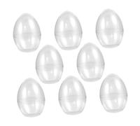 Veemoon 8pcs Plastic Fillable Easter Ball Ornaments Egg Shaped Storage Boxes with Stable Flat Bottom Design Elegant Packaging for Birthday Parties and Other Celebrations