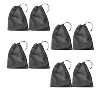 Veemoon 8Pcs Polyester Mesh Drawstring Bags 17X22Cm Small Laundry Storage Bags for Travel Kitchen Home Organization