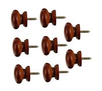 Veemoon 8pcs Round Solid Wood Cabinet Knobs, Self-Tapping Screw Door Pull Handles for Drawer, Wardrobe and Cupboard, Natural Wood Finish, Furniture Hardware Set for Home Renovation
