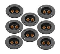 Veemoon 8PCS Round Speaker Box Terminal Cup Position Binding Post Connectors for DIY Home Car Stereo Audio Projects with Spring Loaded Banana Plugs and Pure Copper Inserts