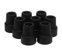 Veemoon 8pcs Rubber Walking Stick Tips Replacement Non-Slip Cane Feet Caps for Seniors Heavy Duty Black Ferrules Protector Pads for Canes and Crutches