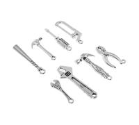 Veemoon 8pcs Silver Alloy Wrench Charm Jewelry Making Supplies | 3d Screwdriver Pendant, Versatile Use for Jewellery Design, Easy Installation