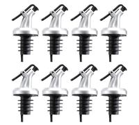 Veemoon 8pcs Small Bottle Pour Spouts with Delicate Pouring Nozzle and Easy to Control Design, Made of Abs and Silicone, for Coffee Syrups and Cooking Wine, for Holidays and Meetings