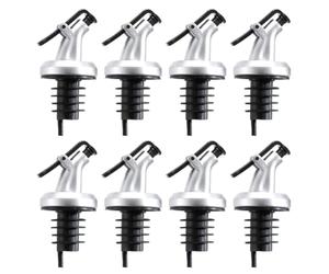 Veemoon 8pcs Small Bottle Pour Spouts with Delicate Pouring Nozzle and Easy to Control Design, Made of Abs and Silicone, for Coffee Syrups and Cooking Wine, for Holidays and Meetings