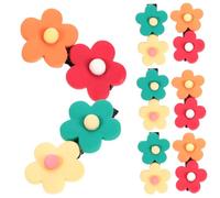 Veemoon 8pcs Small No Crease Flower Hair Clips for Girls Boys and Girls Mini Billed Hair Accessories Set Colorful Candy Tone for Everyday Styling