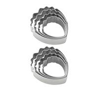 Veemoon 8pcs Stainless Steel Peony Petal Mold Polymer Clay Cutter with Floral Detailing for Pottery Resin Air Dry Clay Crafts Safe Handcraft Modeling Tools