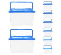 Veemoon 8pcs Turtle Habitat - Portable Clear Aquatic Pet Reptile Box with Lid Large Plastic Carrier Enclosure for Spider Tortoise Gecko Snake Transport Bin for Outdoor Use