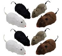Veemoon 8pcs Wind up Plush Mice for Cats, Interactive Small Moving Cat for Indoor Play, Random Color Set, Stimulates Hunting Instinct and Chasing Behavior