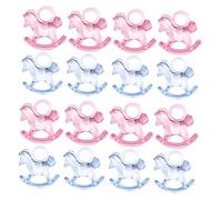 Veemoon 96 pcs Acrylic Mini Rocking Horse Ornaments and Blue Desktop Decorations for Shower Party Christmas and Year Festive Atmosphere Enhancers