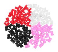 Veemoon 96pcs Mini Santa Boot Dollhouse Decorations, 2cm Colorful Plastic Miniature Santa Shoes Set Black, Red, White Pink for Christmas Crafting and Doll Accessories