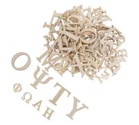 Veemoon 96pcs Unfinished Wooden Greek Letters for Educational Crafts Smooth Splinter Alphabet Blocks for DIY Projects Natural Wood Pieces for Learning and Home Decor
