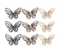 Veemoon 9pcs Beaded Rhinestone Patch Butterfly Applique DIY Rhinestone Butterfly Embellishments Easy to Sew on Deluxe Sparkling Style Assorted Color for Bags and Accessories Occasion