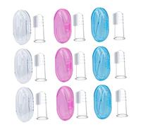 Veemoon 9pcs Finger Toothbrush Silicone Oral Cleaner for Storage Boxes Gentle Teething Brush for Promotes Healthy Oral Habits