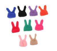 Veemoon 9pcs Mini Knitted Rabbit Ear Doll Hats Soft Wool Tiny Beanies for DIY Craft Easter Decorations and Doll Dress-up Accessories in Multiple Colors