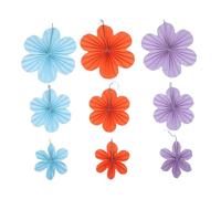 Veemoon 9pcs Pastel Paper Flowers Fans Party Decorations for Wall Hanging Vibrant Paper Fans for Birthday Shower Wedding Bachelorette Backdrop