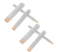 Veemoon 9pcs Rhinestone Wooden Makeup Brush Handles Elegant Hand-carved DIY Cosmetic Brush Bases for Powder Eyeshadow Foundation Festival Glitter Compatible