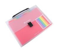 Veemoon A4 Rainbow Expandable Folder 13 Pockets Portable Document Organizer Waterproof Plastic File Bag for Students and Office Use