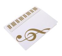 Veemoon A4 Sheet Music Folder File Organizer Binder 40 Pages Document Folder Music Score Protector Elegant White and Gold for School and Office