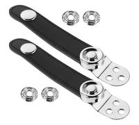 Veemoon Accordion Bellows Straps Prevents Air Leakage 2pcs Artificial Leather Black with Secure Buckle Suitable for 7.7-7.9cm Hole Spacing, for Stage Performances and Daily Practice