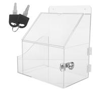 Veemoon Acrylic Donation Box with Lock and Slot Modern Office Ballot Box for Feedback Collection and Events