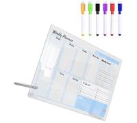 Veemoon Acrylic Dry Erase Whiteboard for Desk and Table, Reusable Memo Board with 9pcs Accessories, Writing Message Board for Home and Office Planning