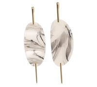 Veemoon Acrylic Oval Hair Stick 2pcs Set Black and White Hair Styling Fork Pins for Women Girls Bun Updo Accessories