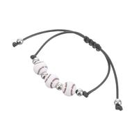 Veemoon Adjustable Baseball Bracelet for Men Sports-Themed Wax Rope Accessory Black Bead Sports Bracelet for Baseball Fans for Birthdays and Game Day