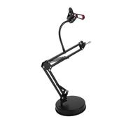 Veemoon Adjustable Height Microphone Stand Sturdy and Portable Tabletop Mic Holder with Flexible Angle for Streaming Gaming and Recording Easy Installation and Shock Resistant Design