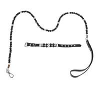 Veemoon Adjustable Pink Dog Collar and Leash with Pearls and Rhinestones Elegant Puppy Walking Leash for Small Dogs Versatile Pet Traction Rope for Training Outdoor Use Stylish Accessory