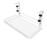 Veemoon Adjustable Under Desk Storage Organizer Basket for Files Documents and Stationery Sturdy Holder for Office and Dorm Large White Multifunctional Workspace Organizer