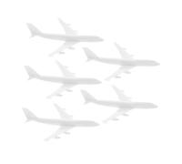 Veemoon Airport Facility Miniatures Easy to Work and Versatile Use White Airplane Model 5 Pcs Reusable Plastic Material Simple Colour for Home Decor and Architectural Models